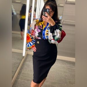 DG logo high waist pencil skirt